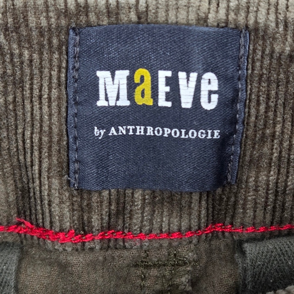 Maeve Anthropologie 26 The Colette Corduroy Wide Leg Pants Olive Women Boho*read - Picture 8 of 11